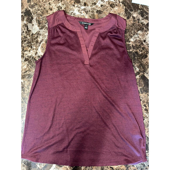 Burgundy sleeveless blouse M - Picture 1 of 5